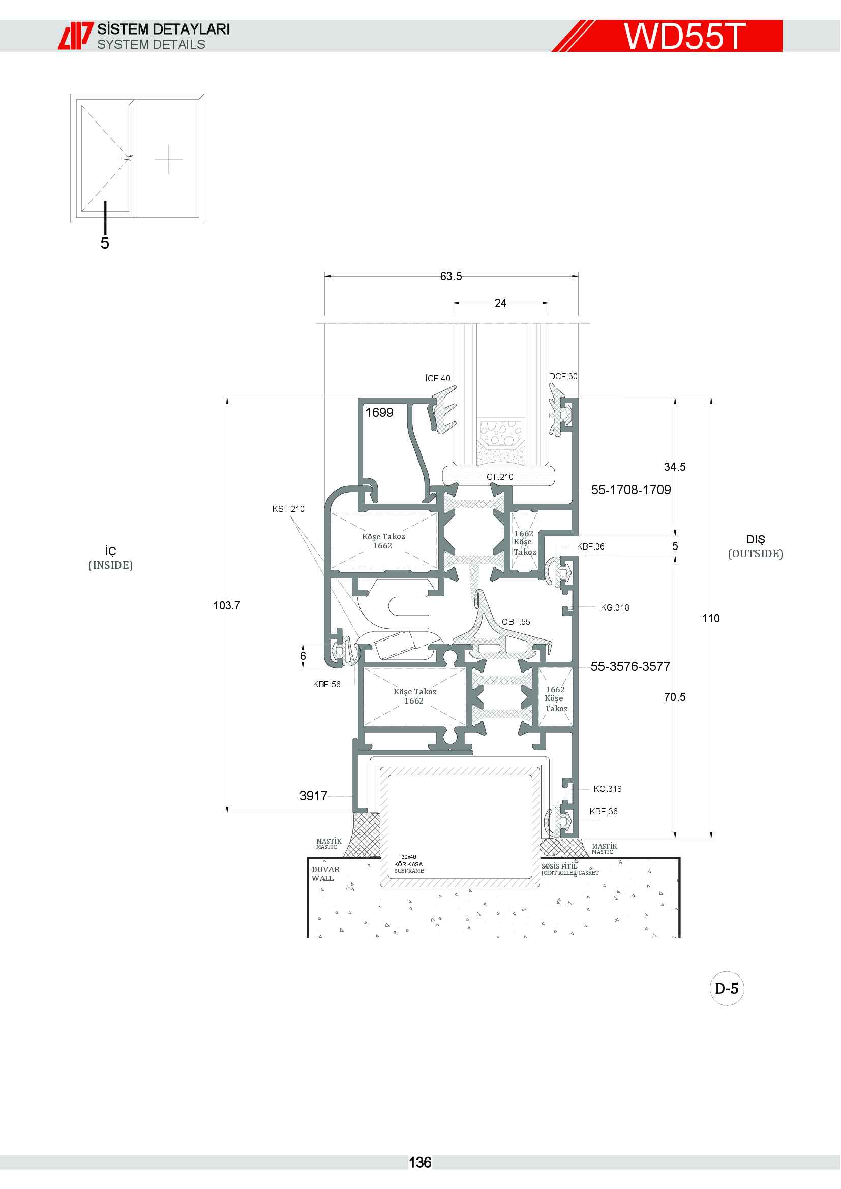 S 55 Yalıtımlı Alüminyum 68